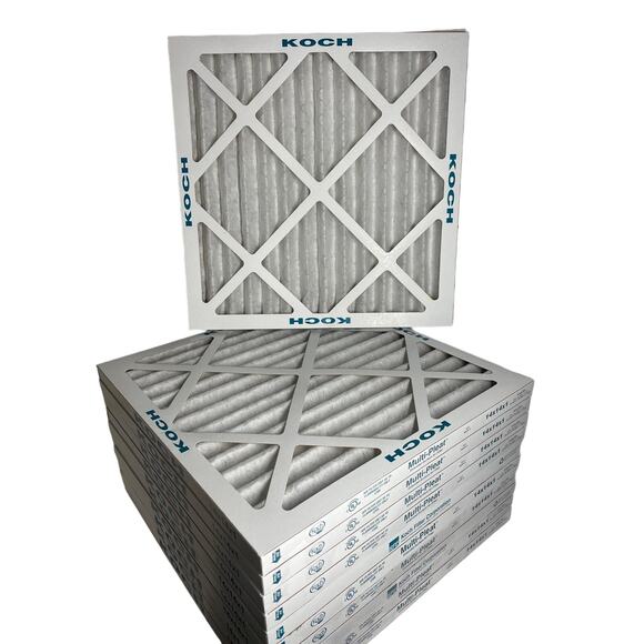 Pack of 10 Koch Multi-Pleat 14x14x1 Air Filters, MERV 8 High Efficiency - Picture 2 of 4